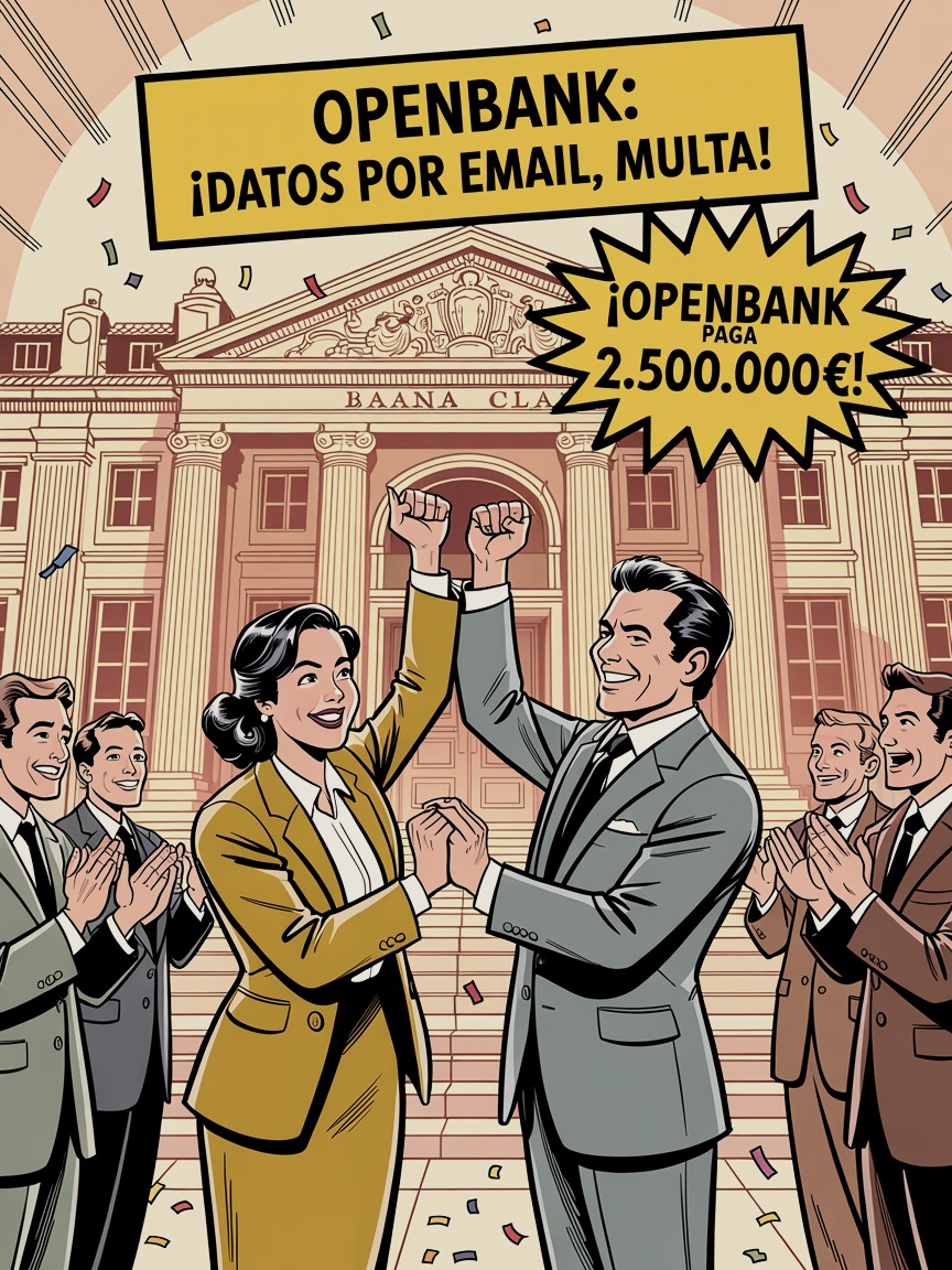 Infografía del caso: Openbank multado 2,5M€: exigió enviar datos bancarios por email