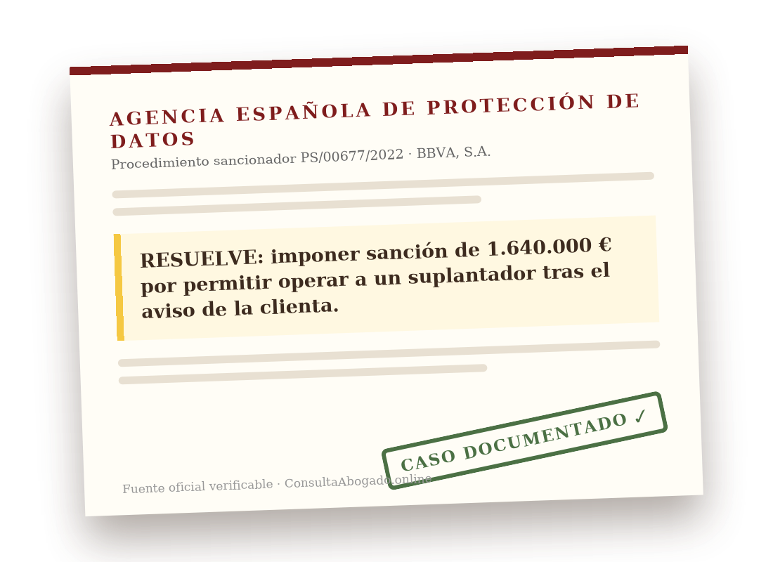Documento del criterio: La AEPD multó a BBVA con 1.640.000 €