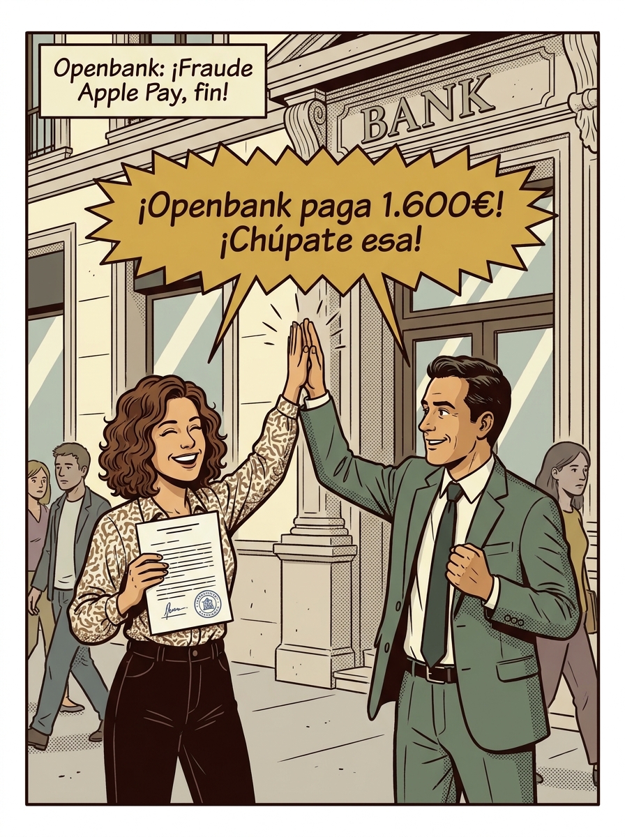 Infografía del caso: El cliente recuperó 1.600 € que Openbank se negaba a devolver
